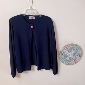 1980’s Laura by Alyzia Size M Vintage Dark Blue Women’s Cardigan Classic Preppy